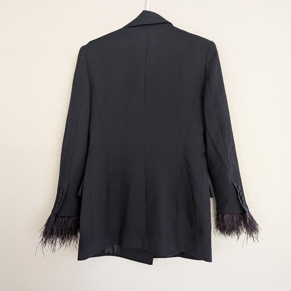 ZARA Women Black DOUBLE BREASTED FEATHER BLAZER M NWT - Picture 12 of 12